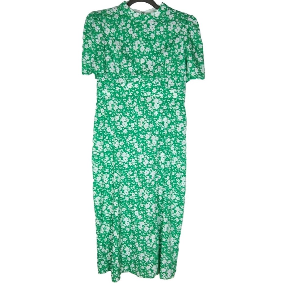 Asos Womens Green Floral Print with Buttons Midi Tea Maternity Dress US Size 6
